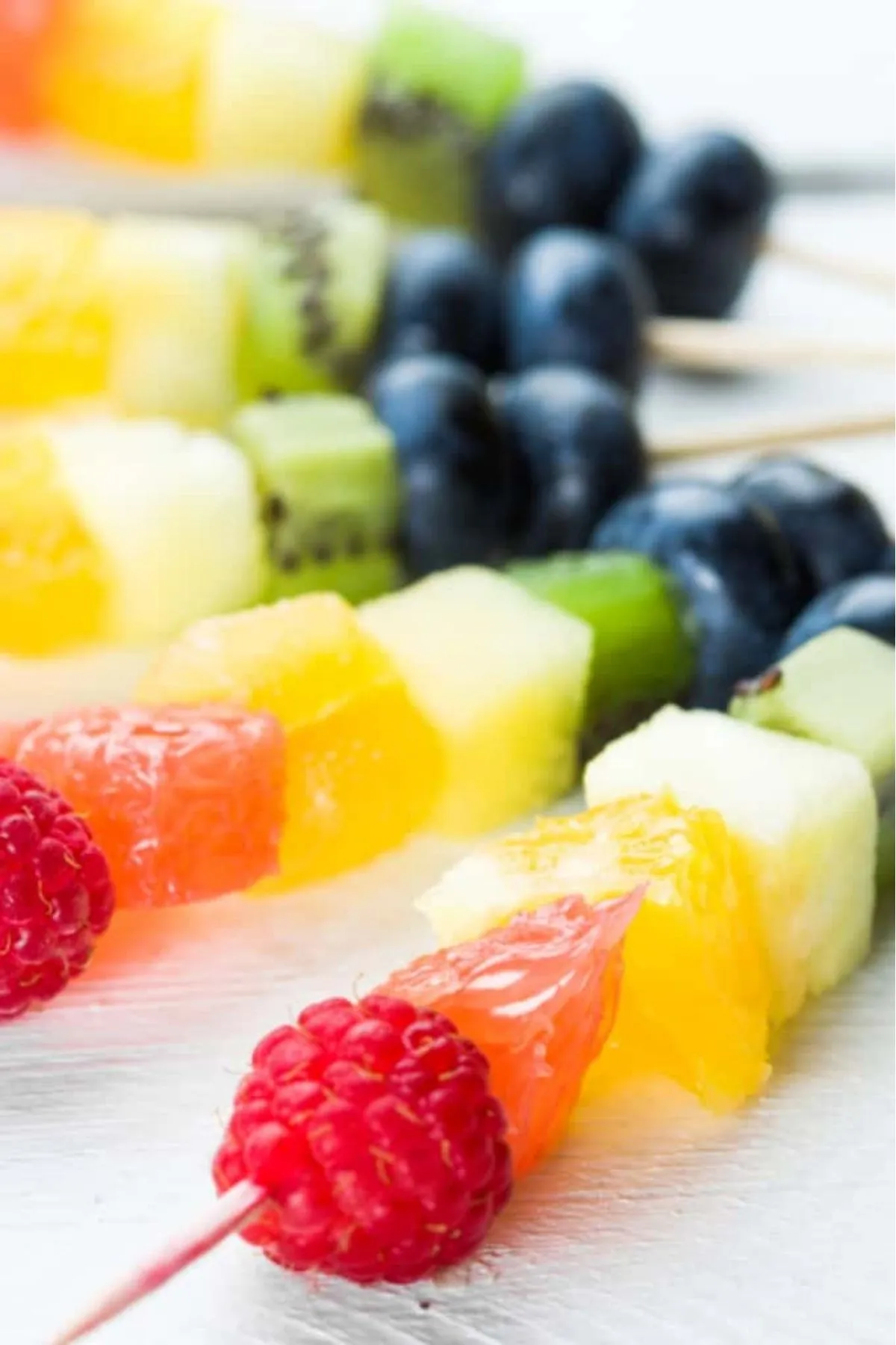 rainbow fruit skewers; St. Patrick's Day party ideas for kids and adults