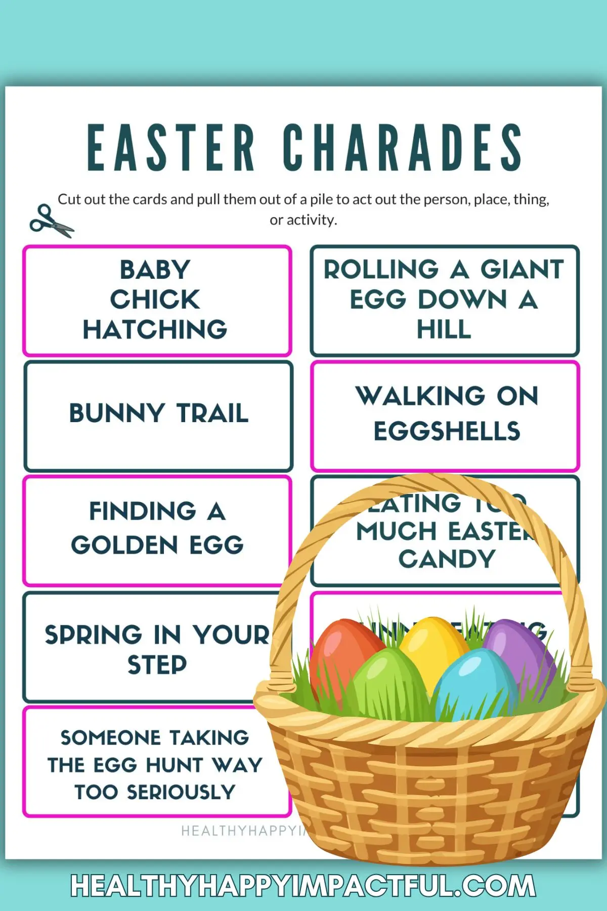 Easter charades free printable cards