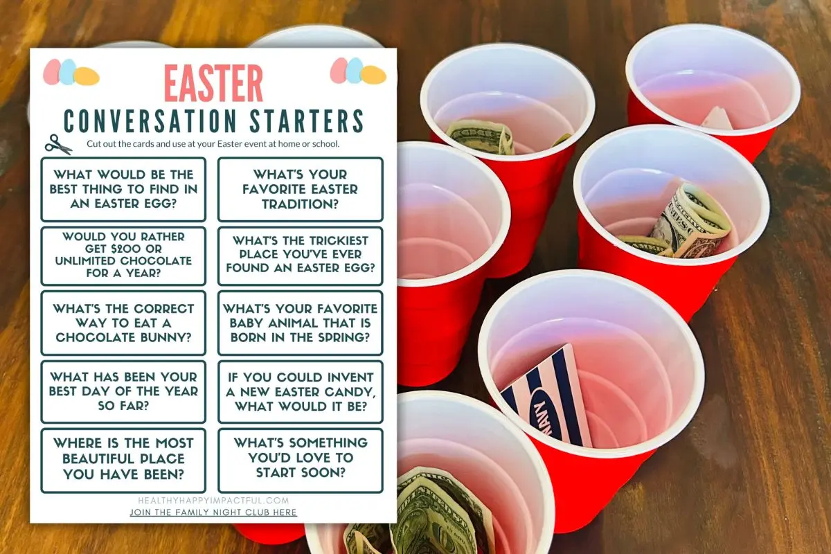 Easter conversation starter ping pong