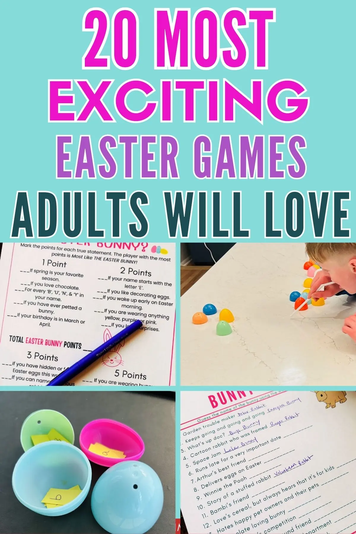 Easter party games for adults to play, friends and family