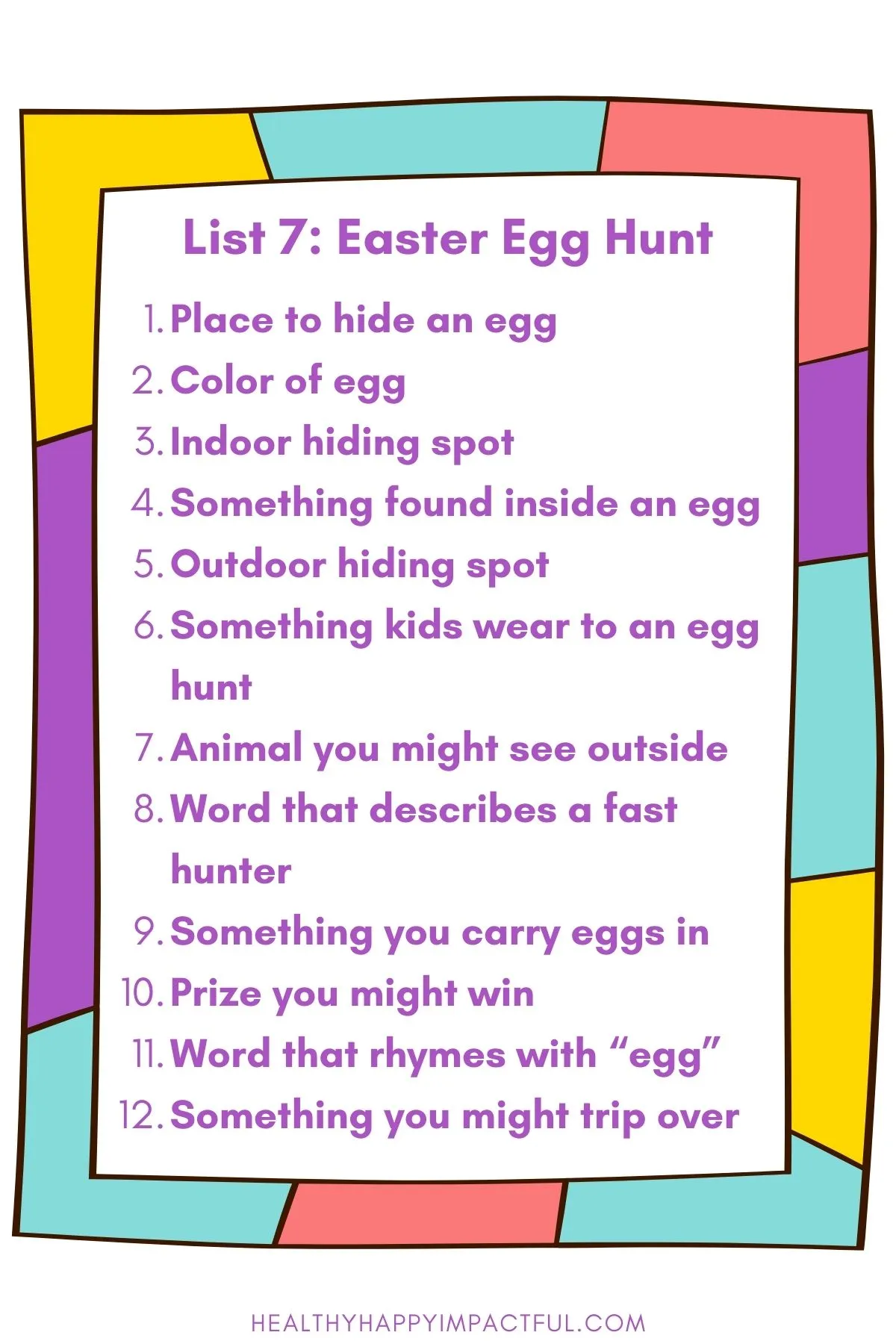 egg hunt list