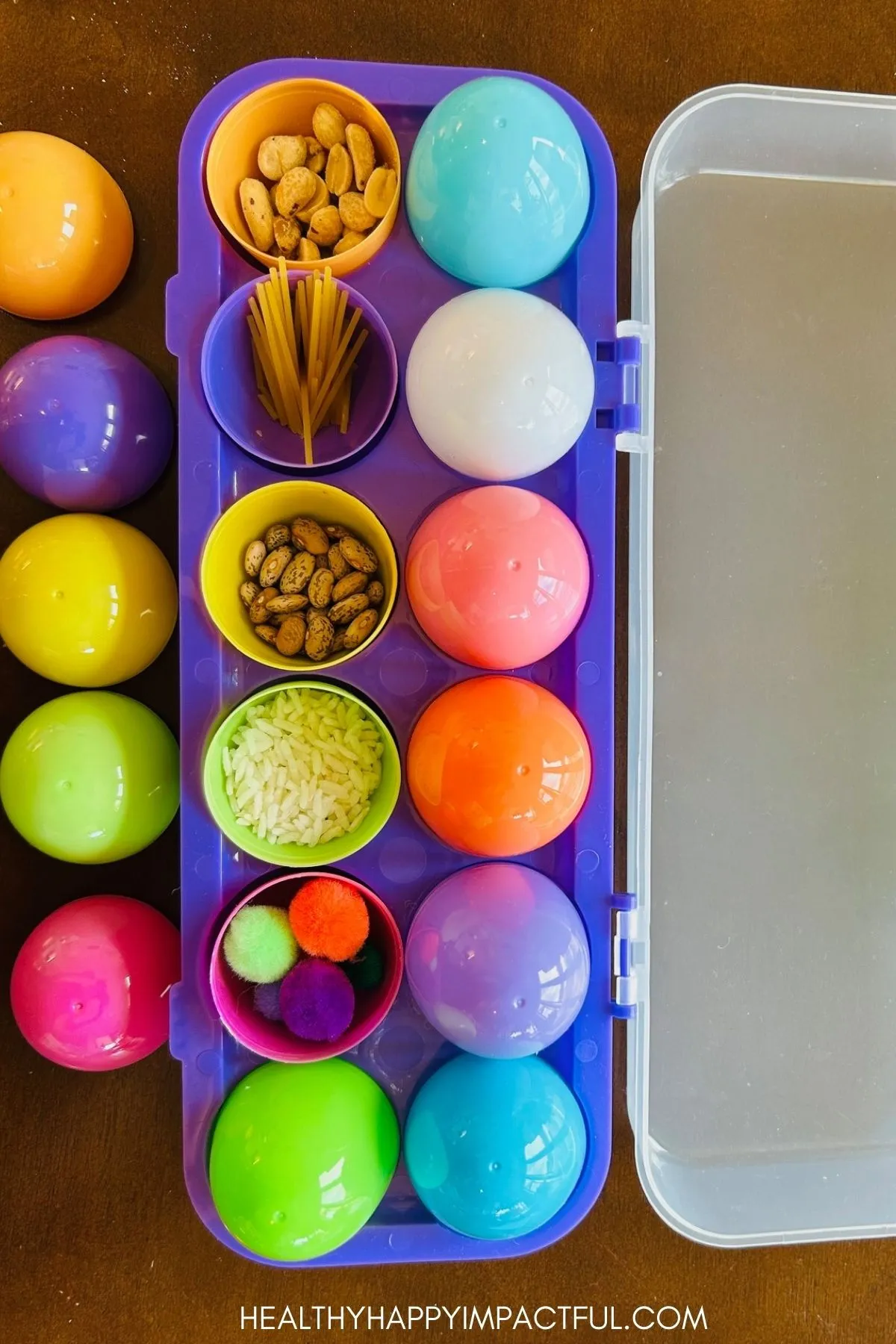 plastic Easter egg games; guess what's inside; for preschoolers