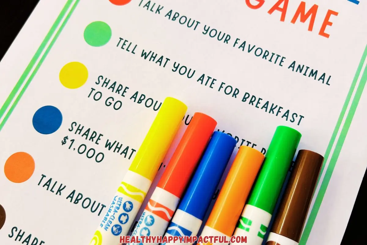 icebreaker questions game with markers