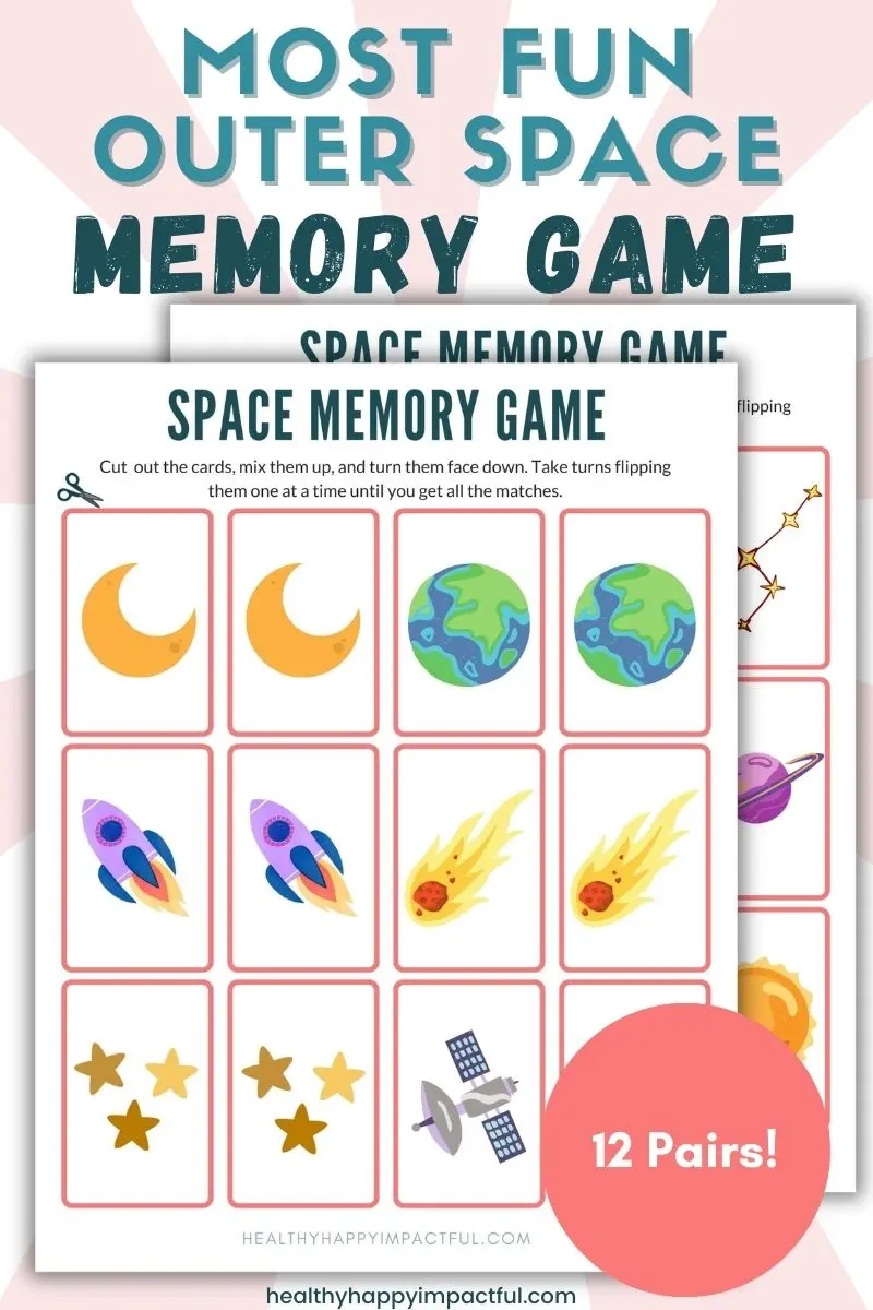 free outer space memory game printable cards