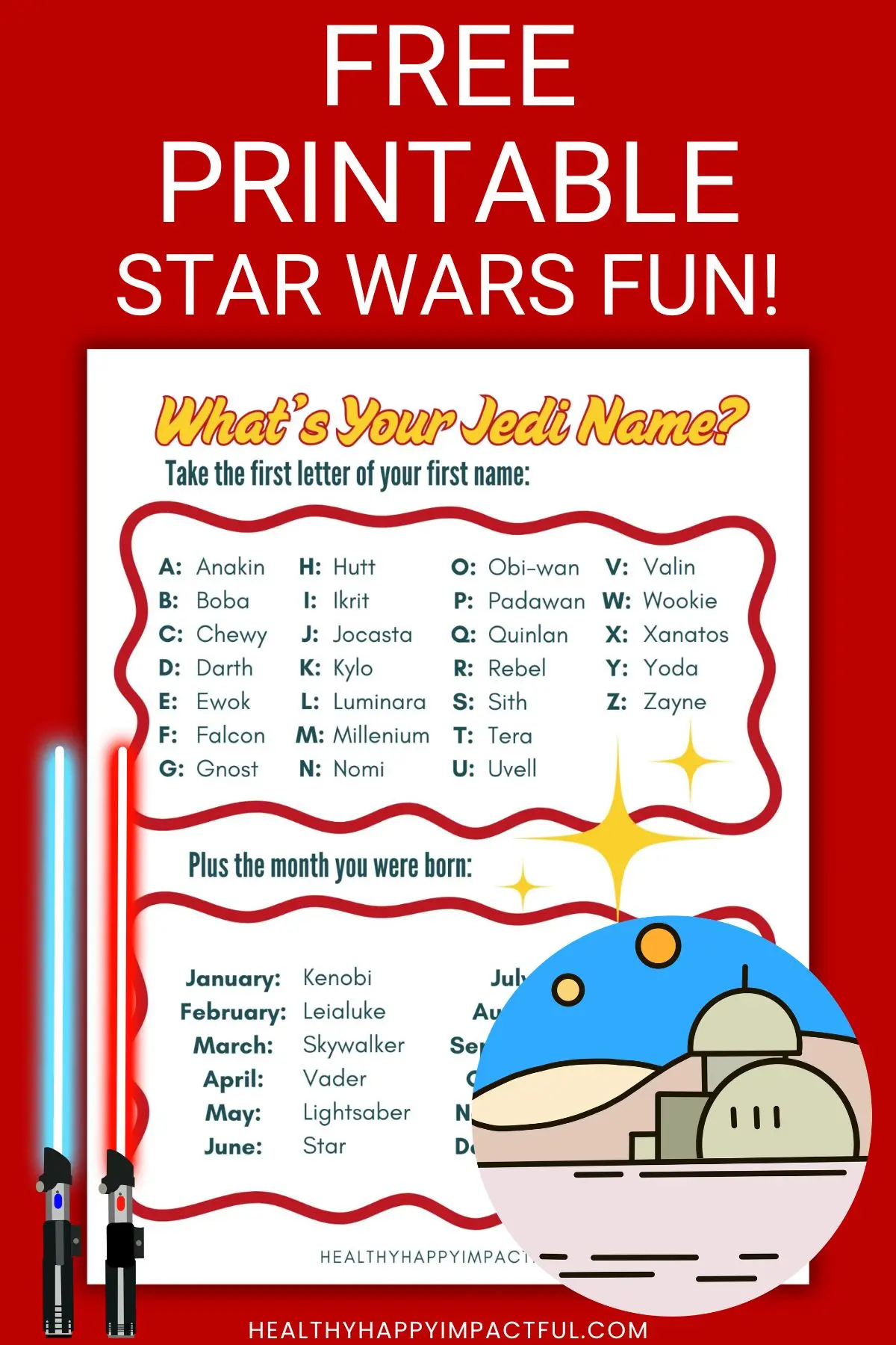 Star Wars Games, jedi name game, Star Wars Day May 4th