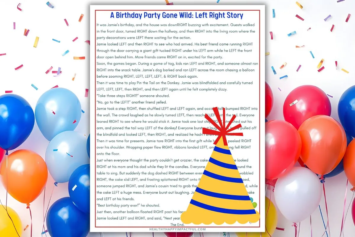 birthday left right game free printable