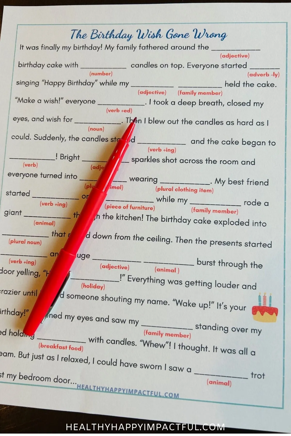 funny happy birthday mad libs