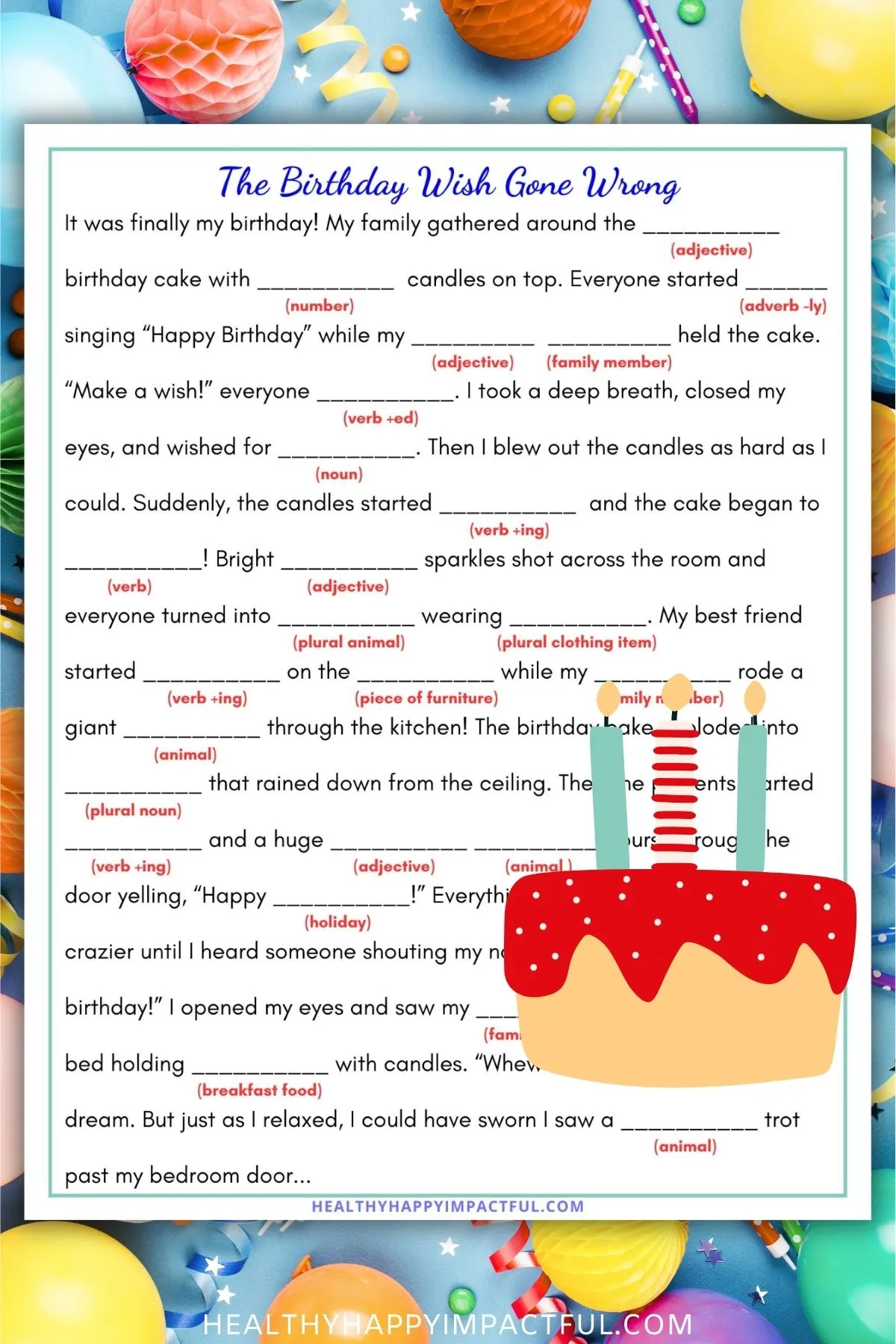 birthday mad libs for kids free printable