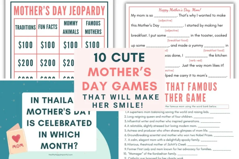 happy Mother's Day fun games for kids and adults