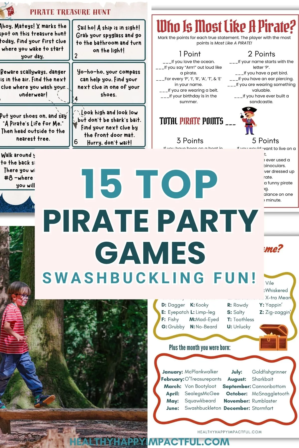 pirate party games for kids; themed; preschool