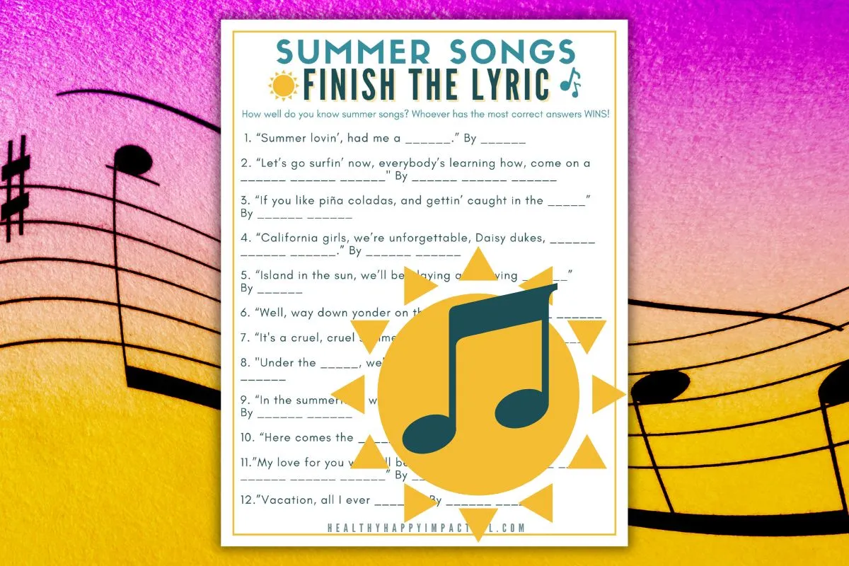 finish the summer song lyrics game questions