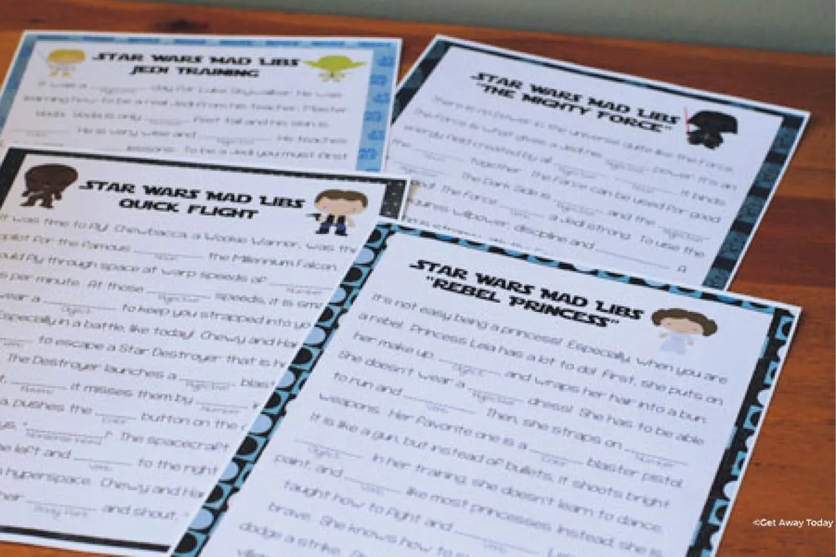 Star Wars mad libs games