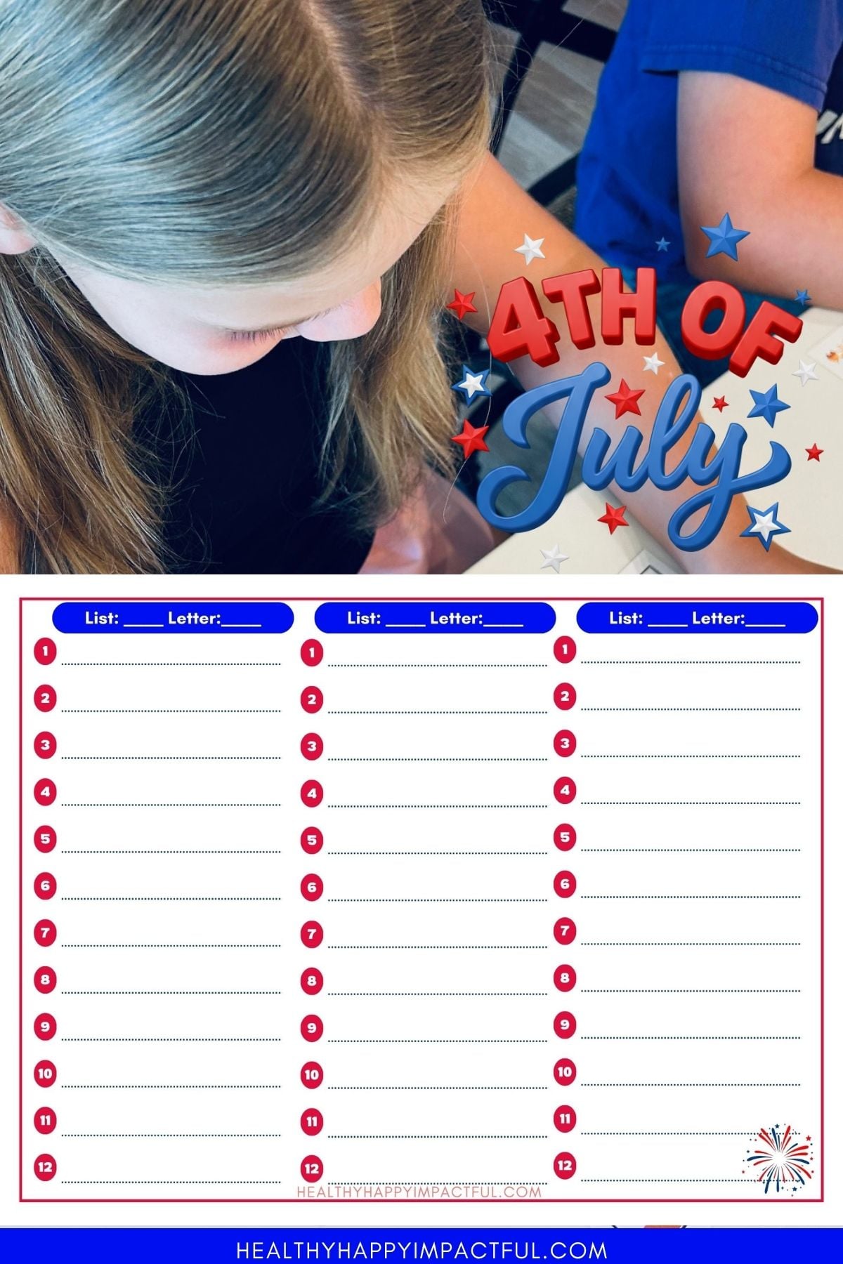4th of july scattergories free printable answer sheet categories lists