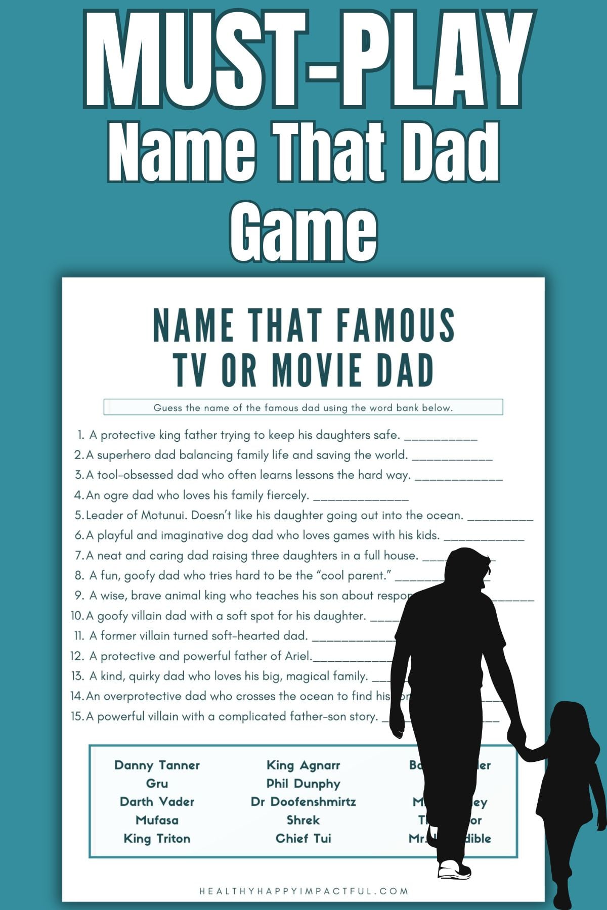 name that famous dad game for Father's Day