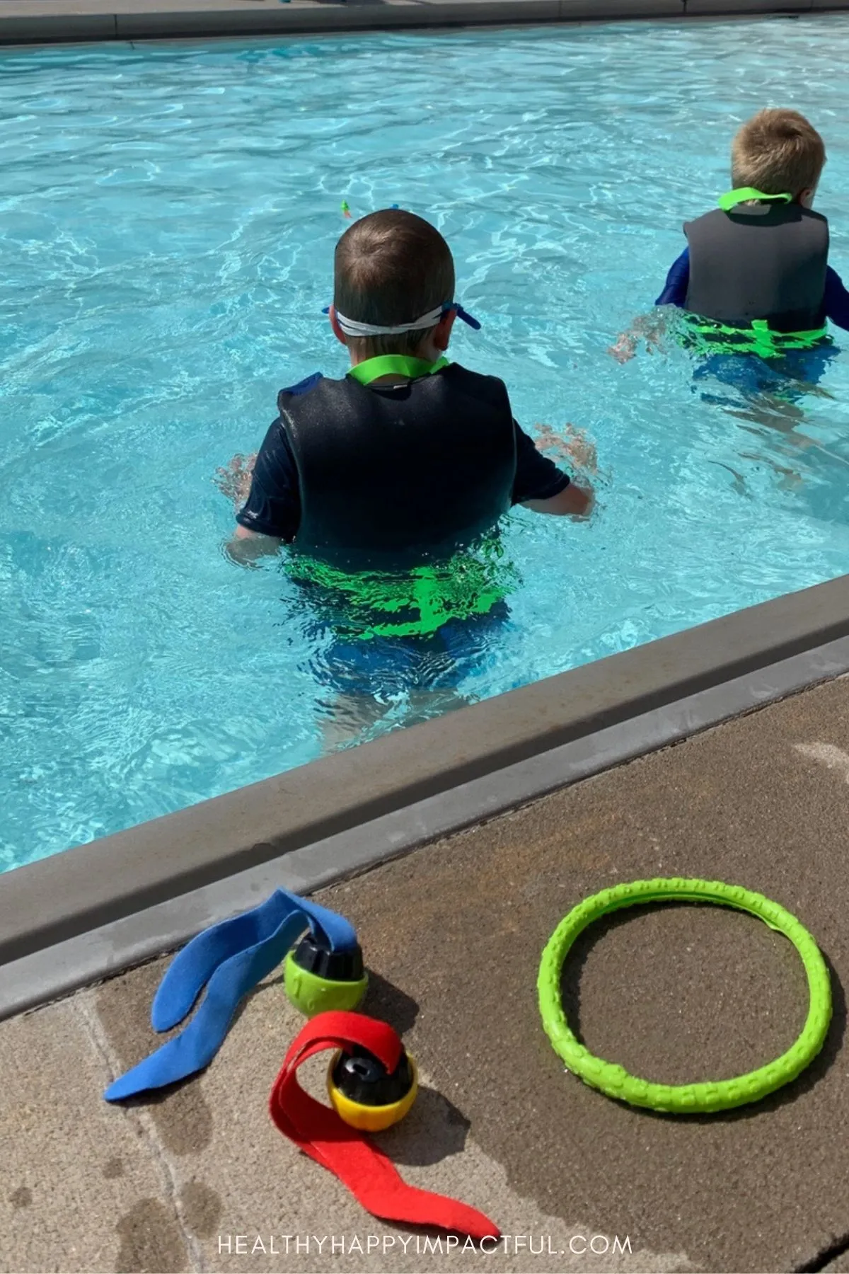 ring toss; treasure dive; pool party games for kids and teens; for 2 people