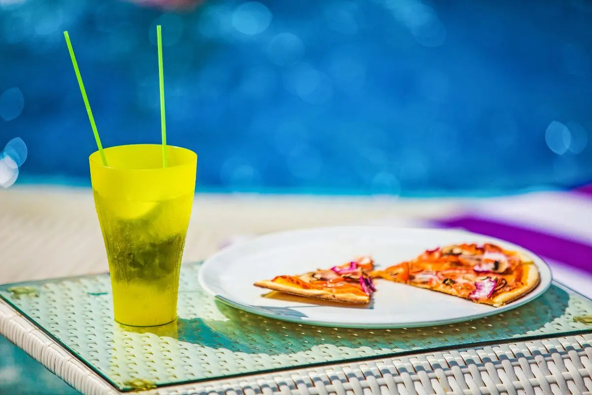 pizza by the pool