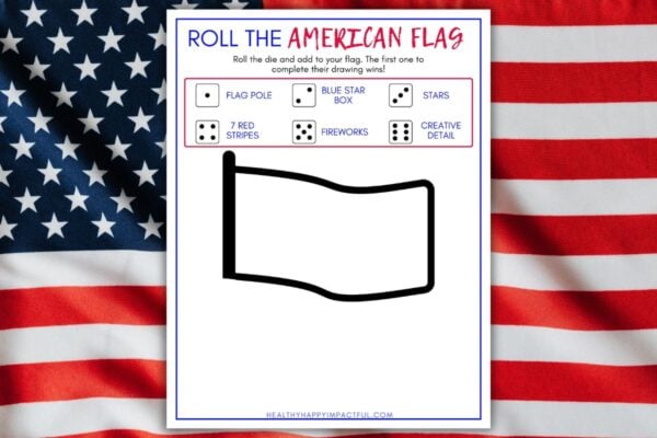 roll the American flag dice game free printable
