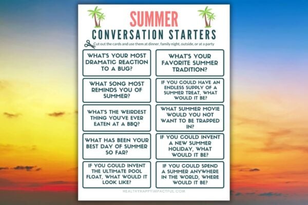 summer conversation starters questions and cards for kids, teens, and adults featured image