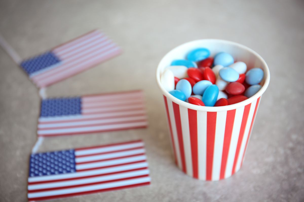 American flag and chocolate candy