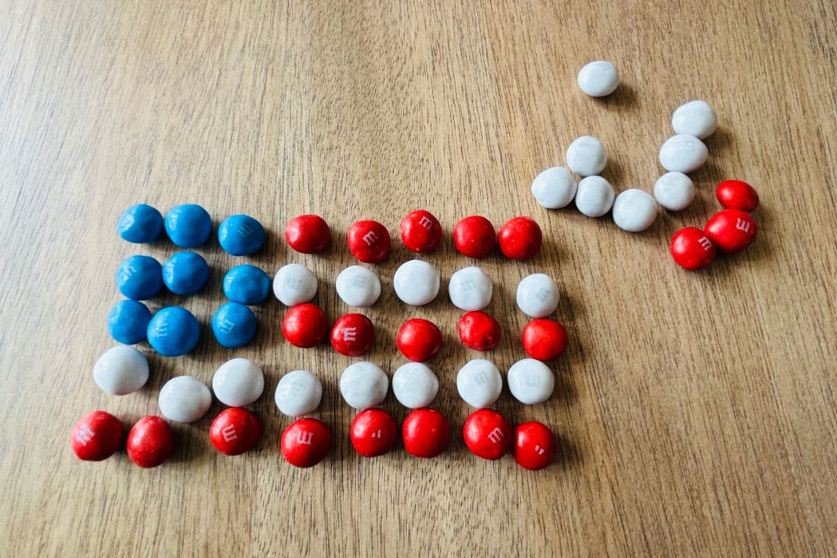 American flag and chocolate candy