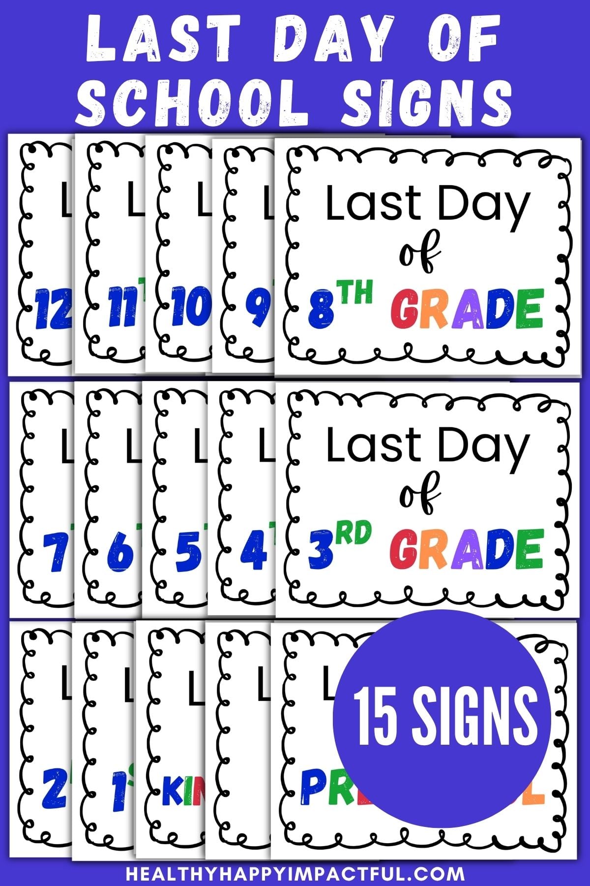 last day of school signs