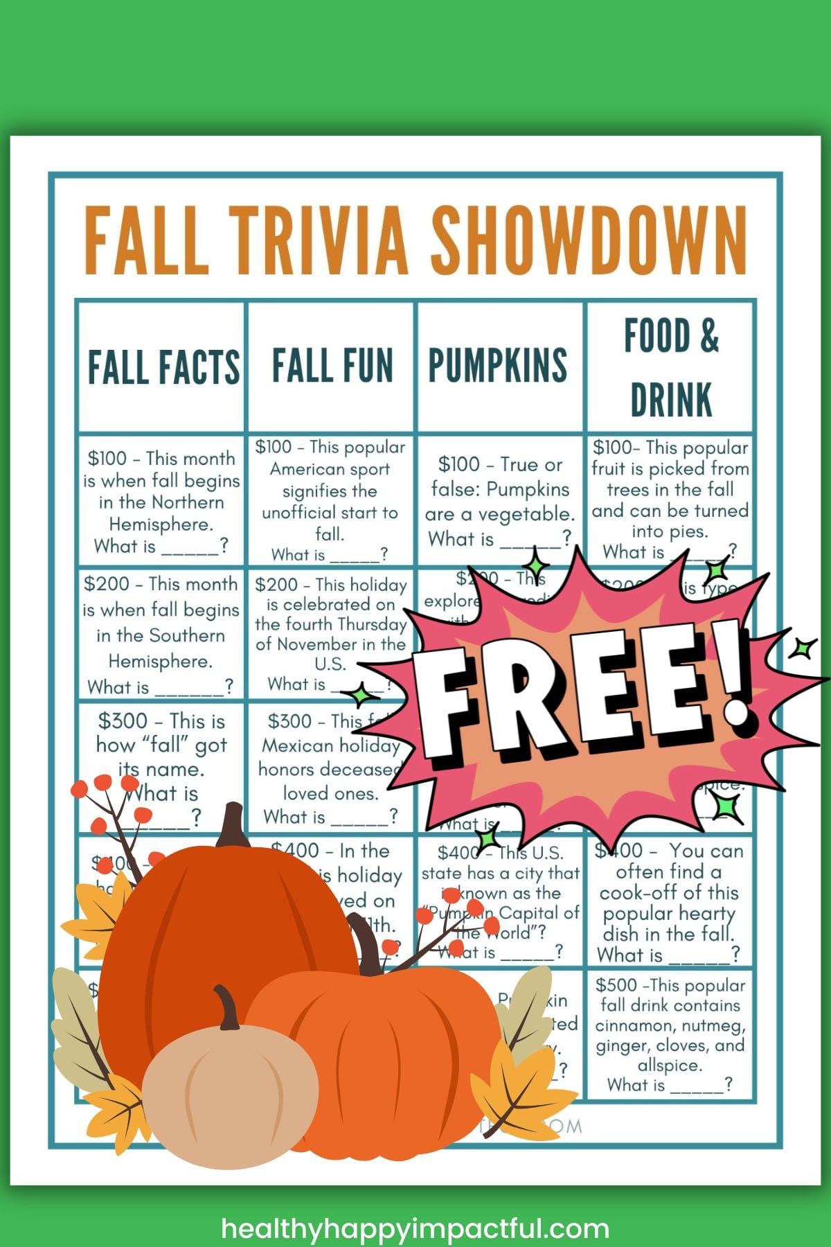 autumn jeopardy questions for kids, teens, and adults