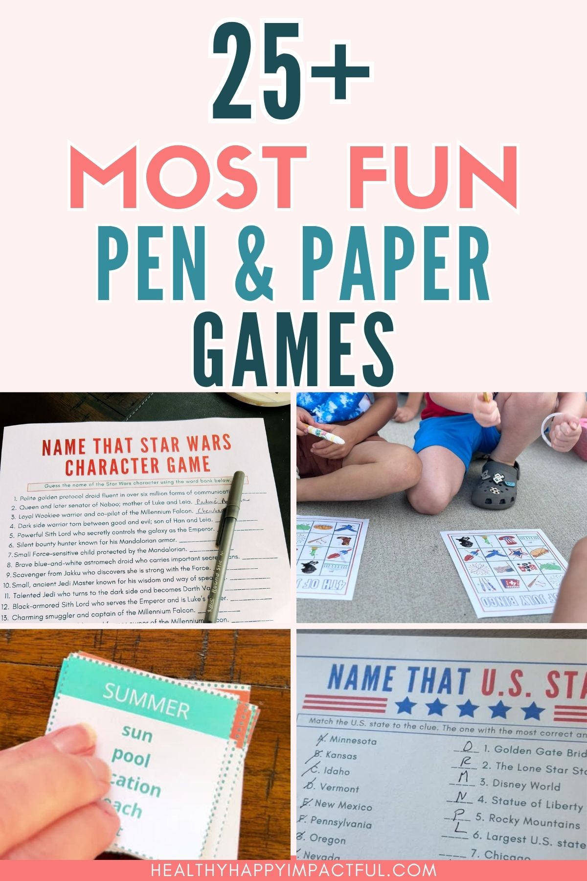 best pen and paper games to play with friends, family, pencil, marker