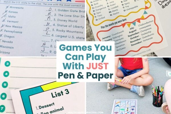 fun games you can play with just pen and paper for kids, teens, adults, parties