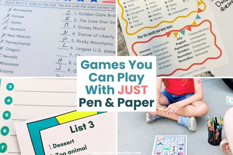 fun games you can play with just pen and paper for kids, teens, adults, parties