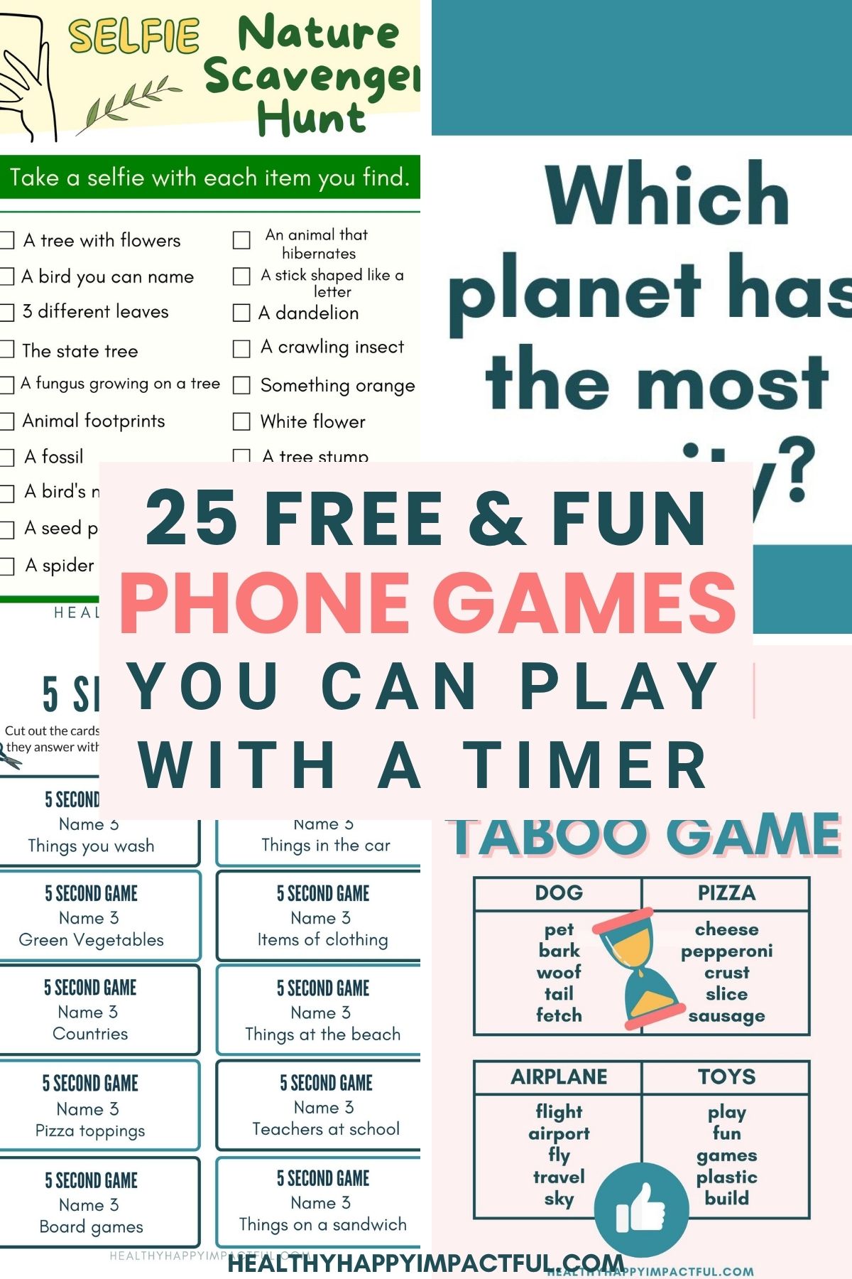 games you can play with a phone and a timer