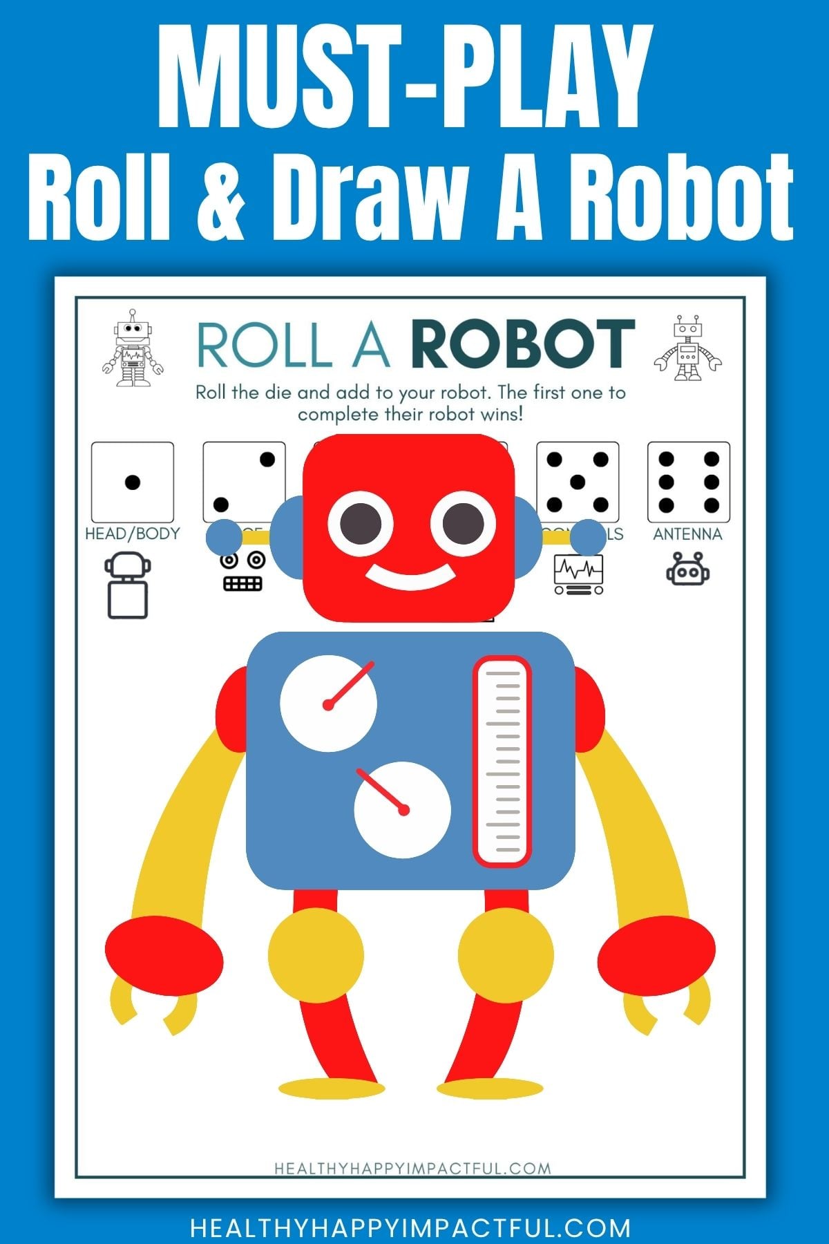 roll a robot drawing dice games