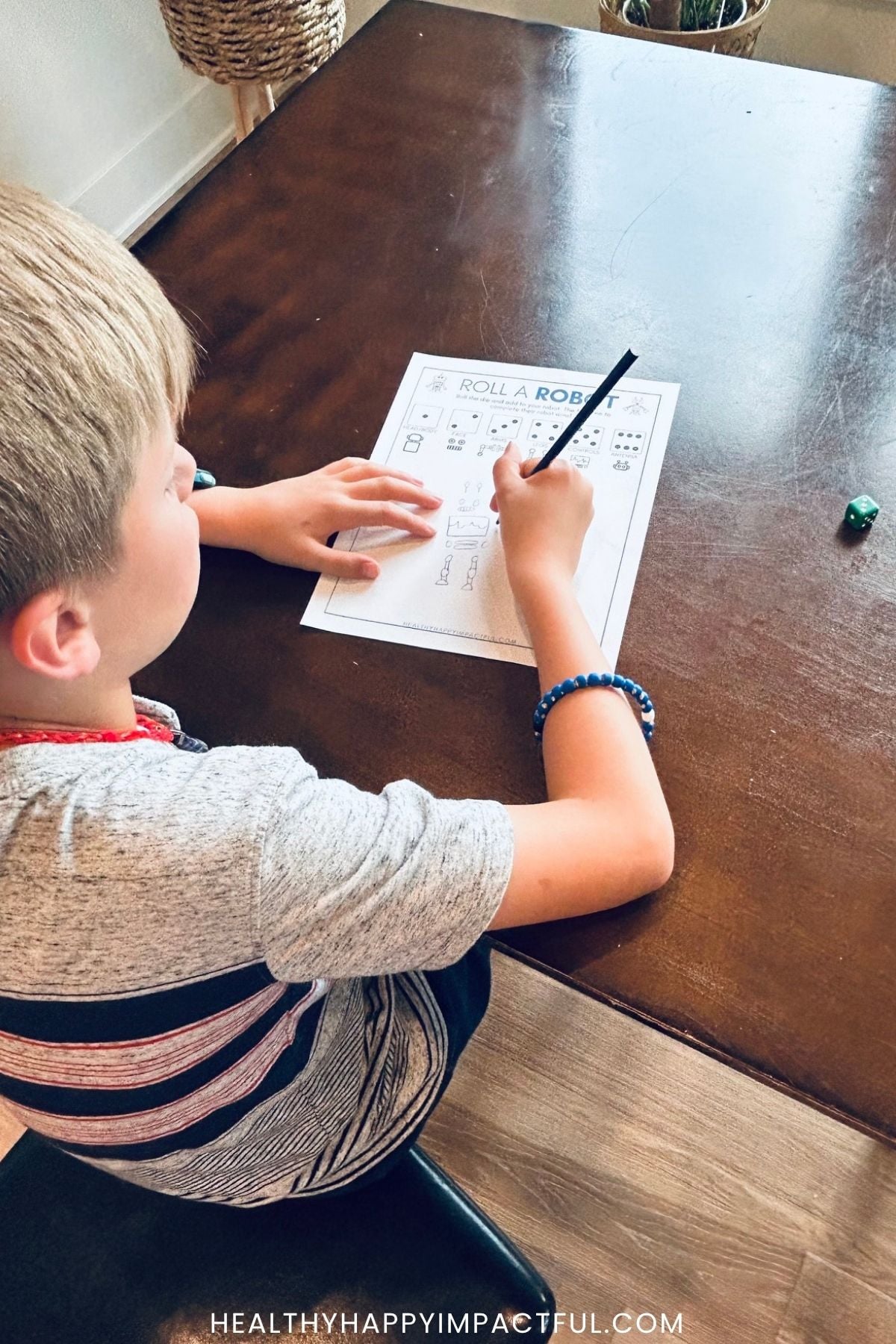 roll a robot dice game free printable