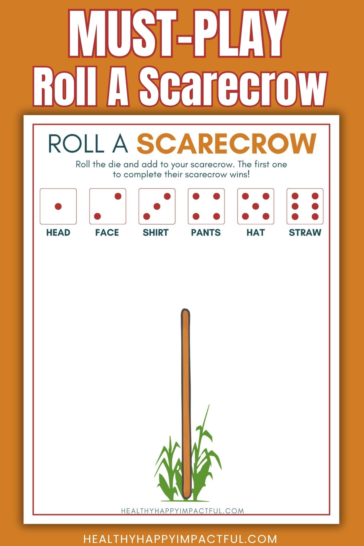 roll a scarecrow dice game; fall