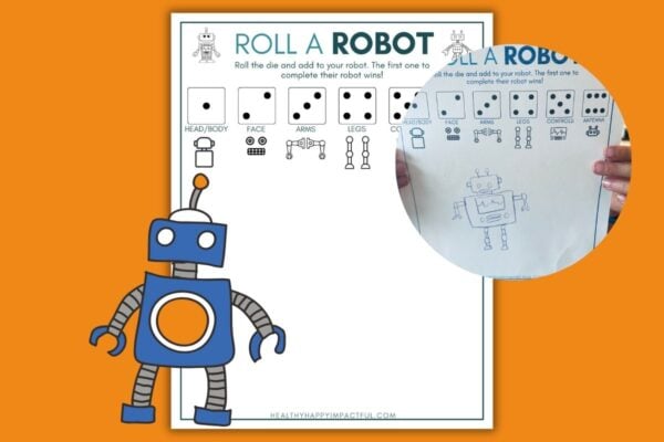 roll and draw a robot dice game