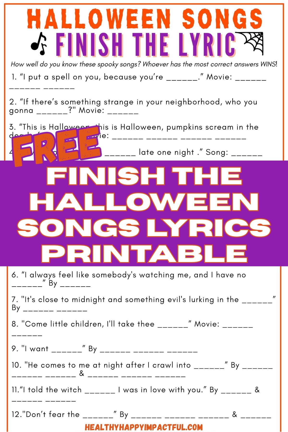 finish the Halloween song lyrics