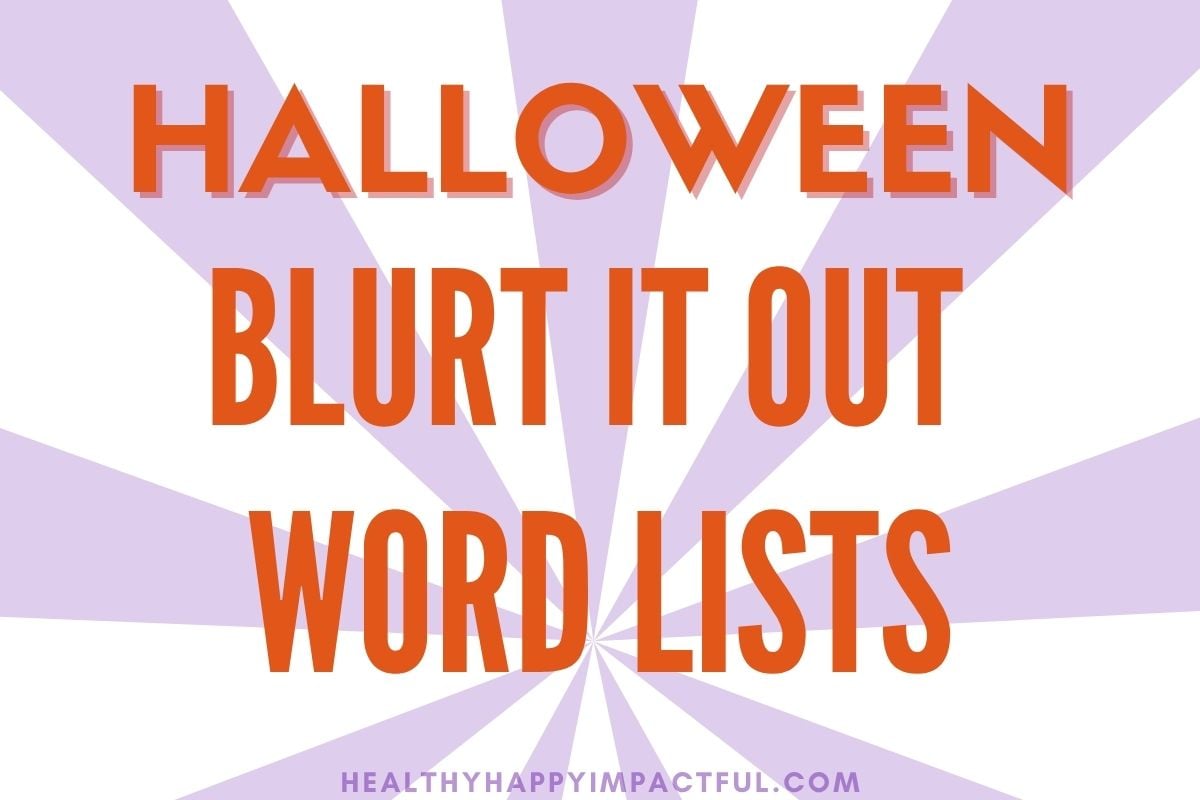 Halloween outburst word lists