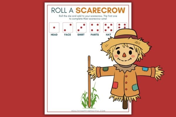 roll a scarecrow dice game fall activities for kids