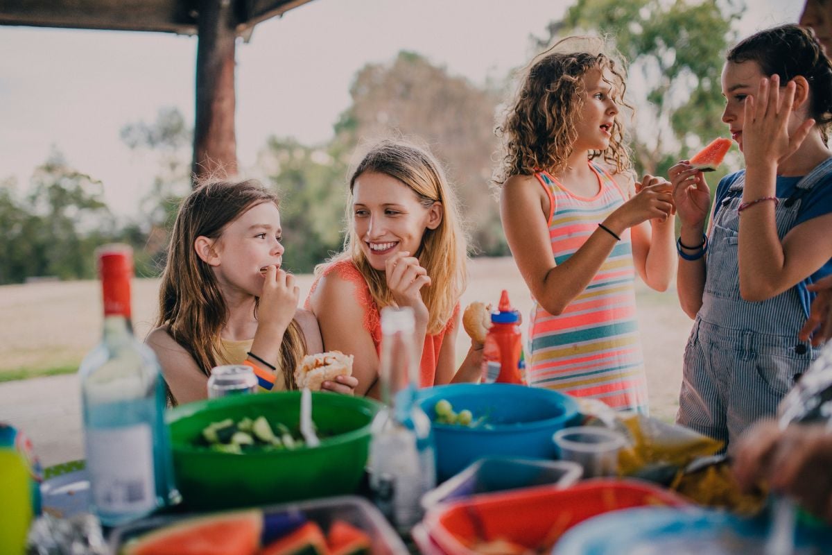family at a picnic