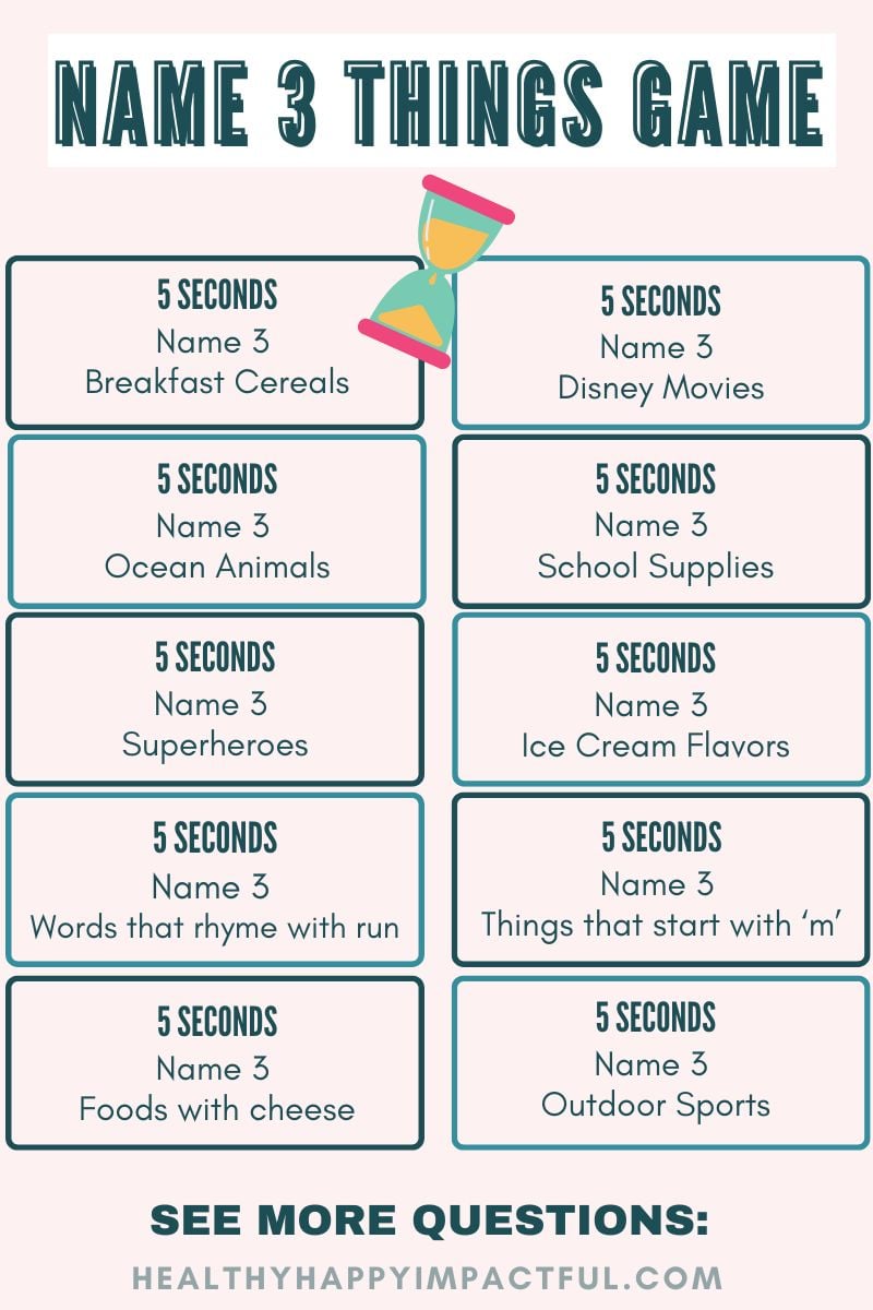 name 3 things game rules and examples