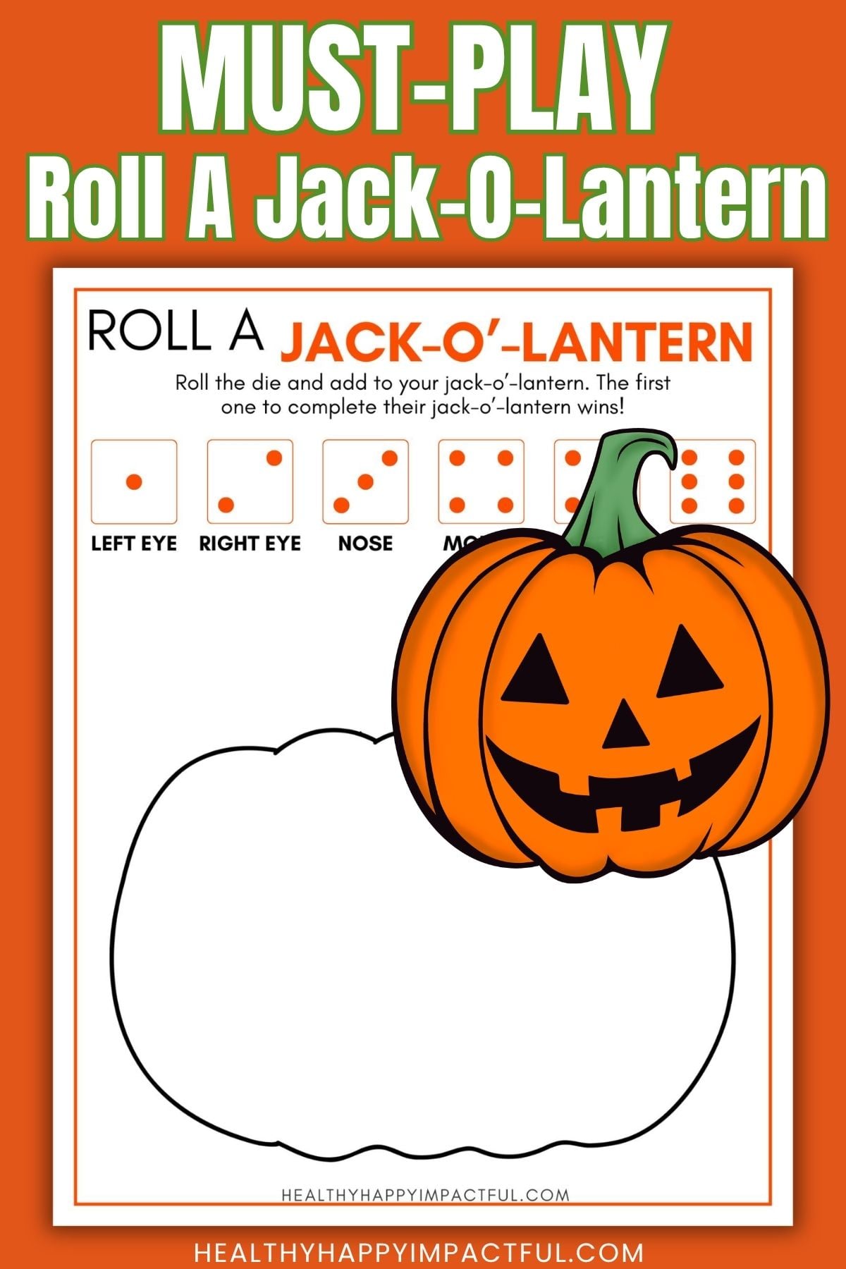 roll a jack-o-lantern dice game free printable