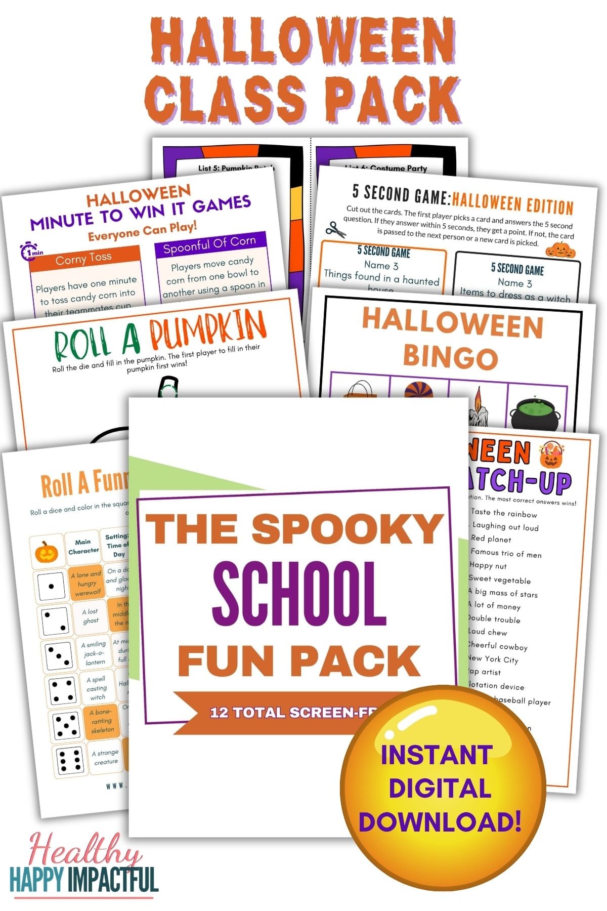 Halloween school classroom party pack
