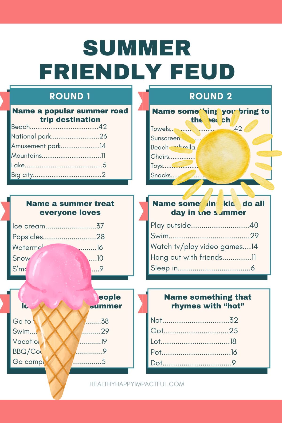 summer friendly feud template