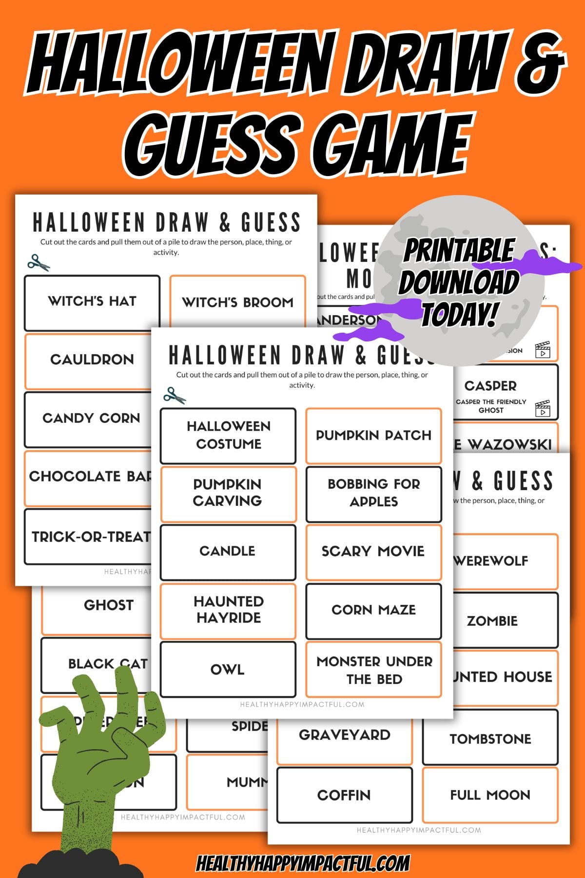 Halloween draw and guess game