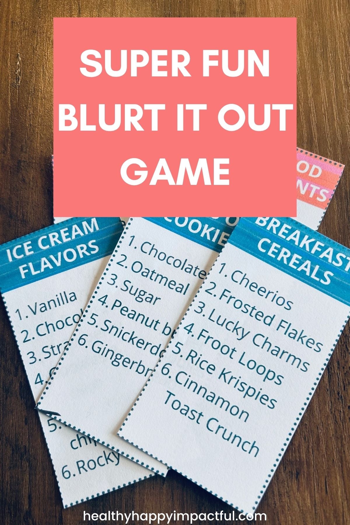 outburst game categories; rules