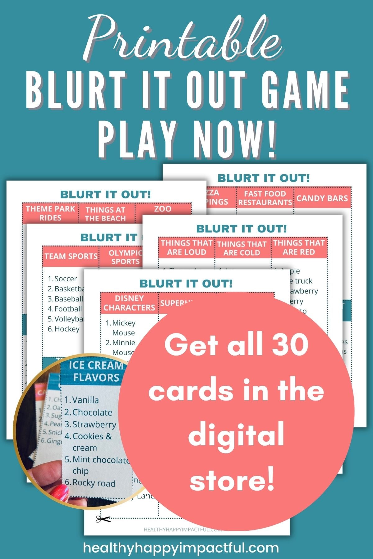 outburst game for kids; blurt it out