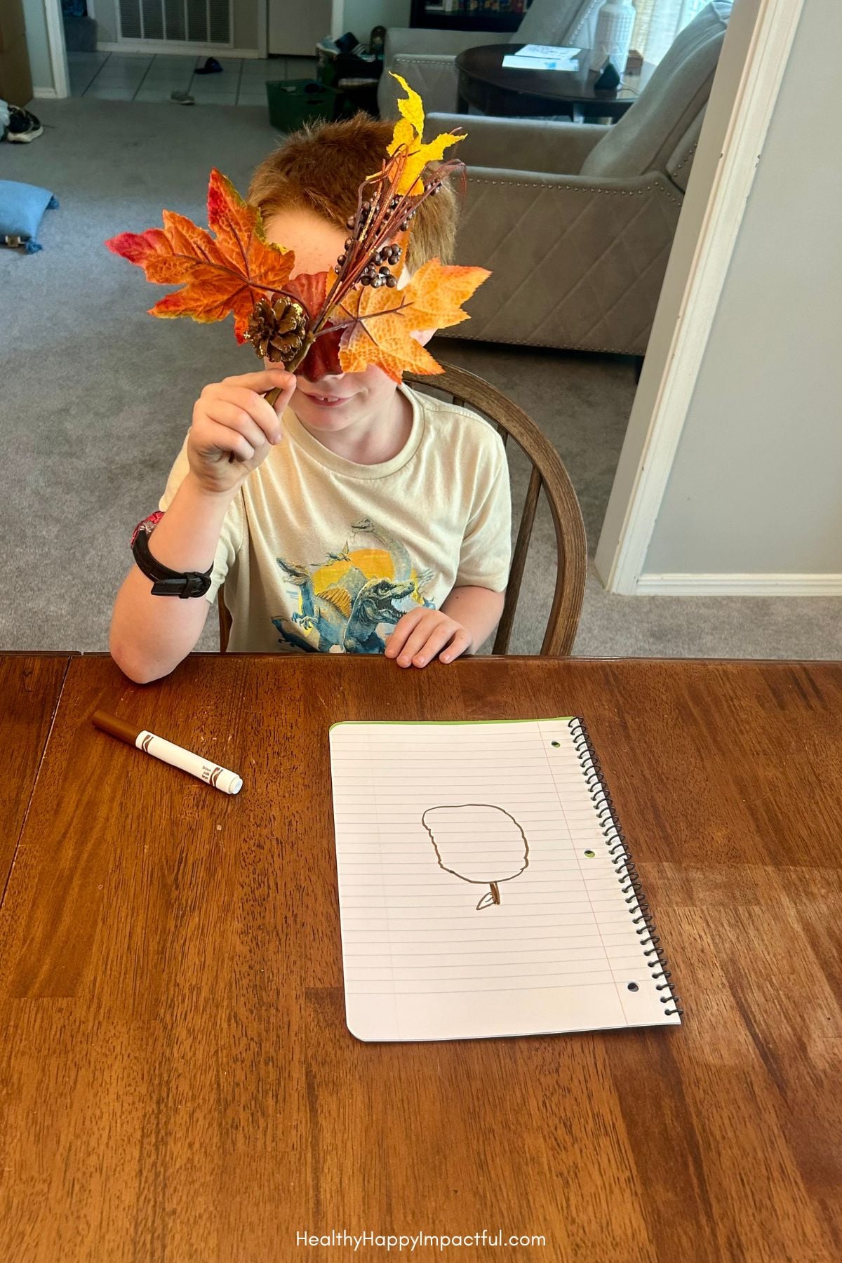 thanksgiving game Declan drawing