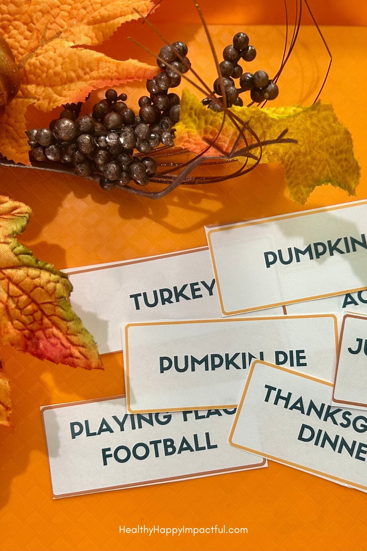 printout of thanksgiving sketch and guess prompts printable