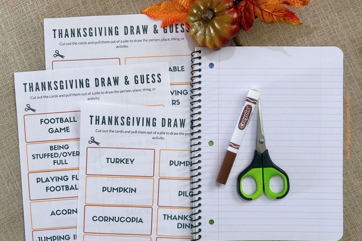Thanksgiving drawing game supplies