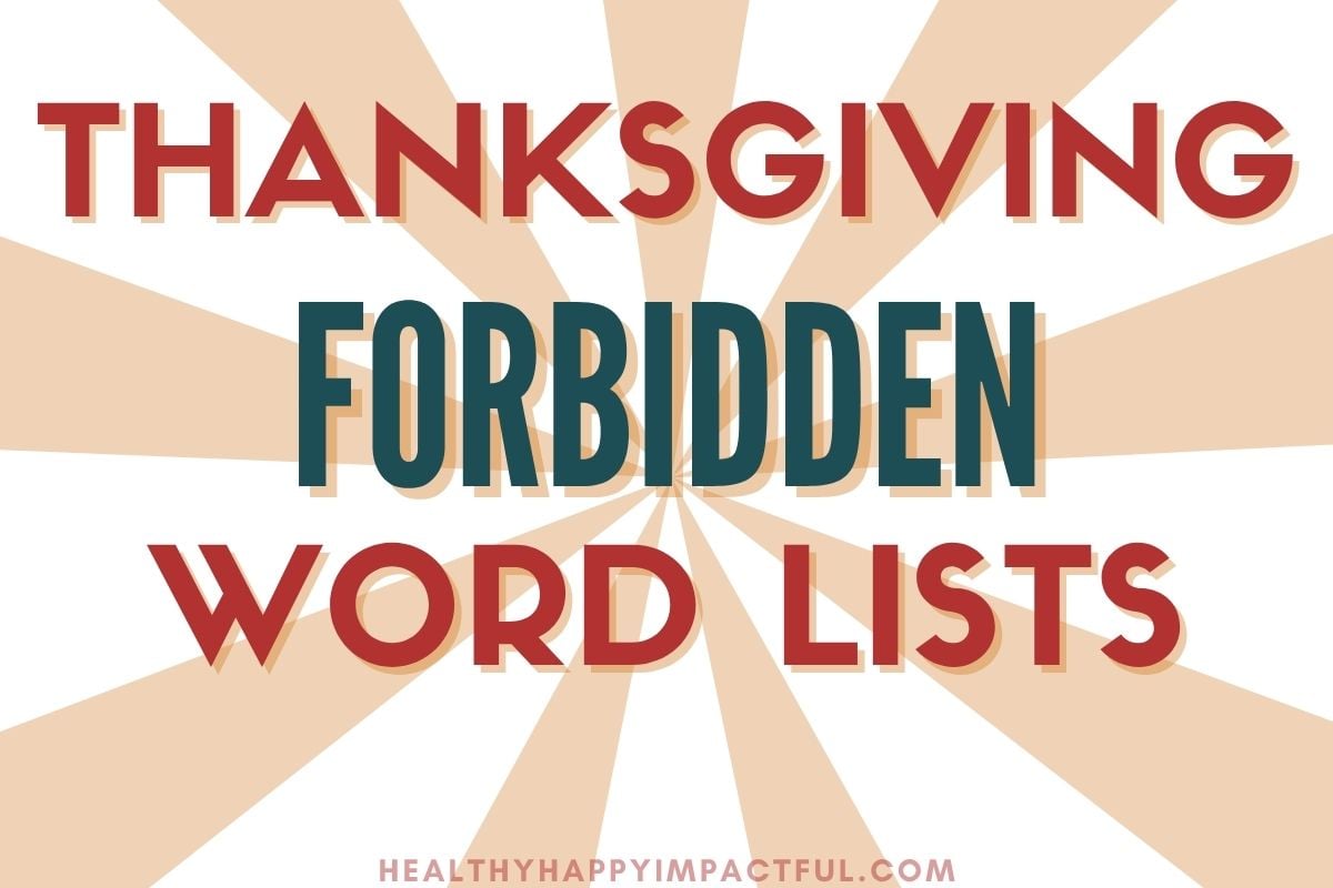 Thanksgiving taboo word lists