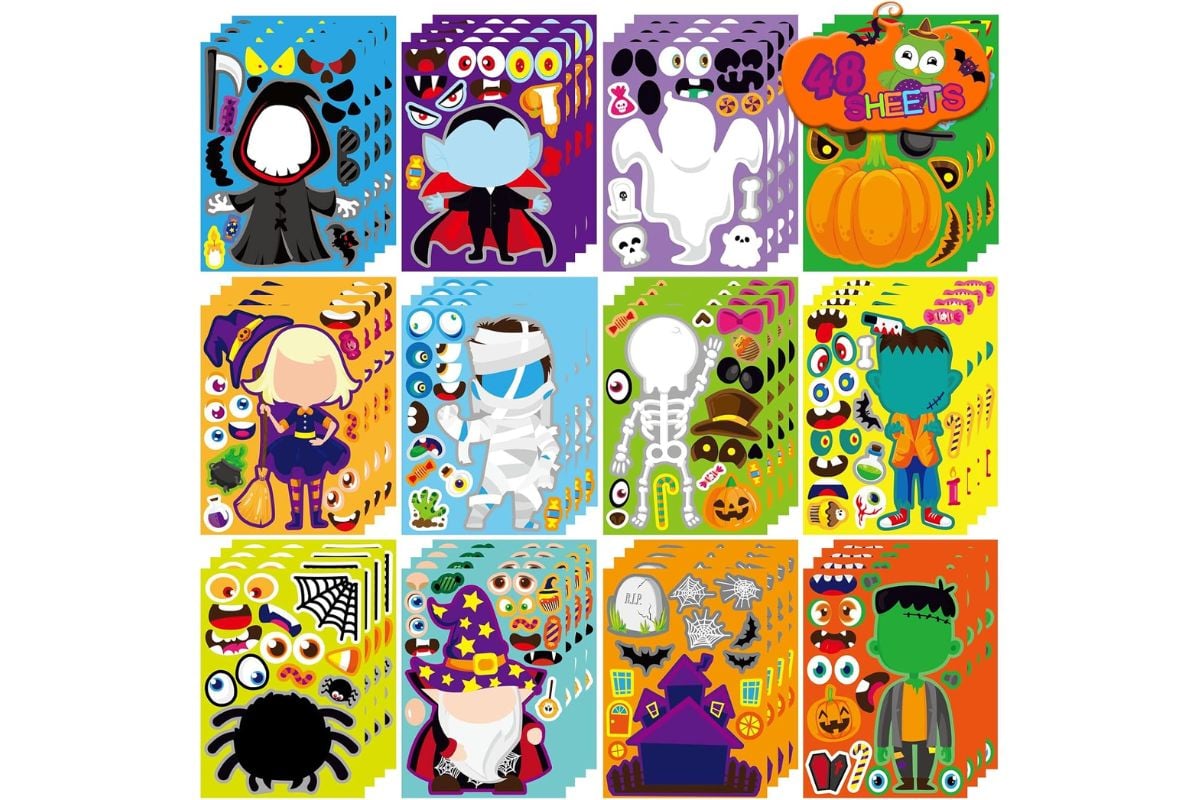 Halloween stickers; non-candy trick or treat ideas to hand out for kids